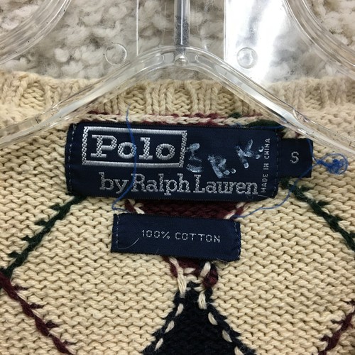 Polo Ralph Lauren Gilet Maglione Piccolo Adulto Beige Argyle Scollo V Senza Maniche Uomo S - Foto 3 di 7