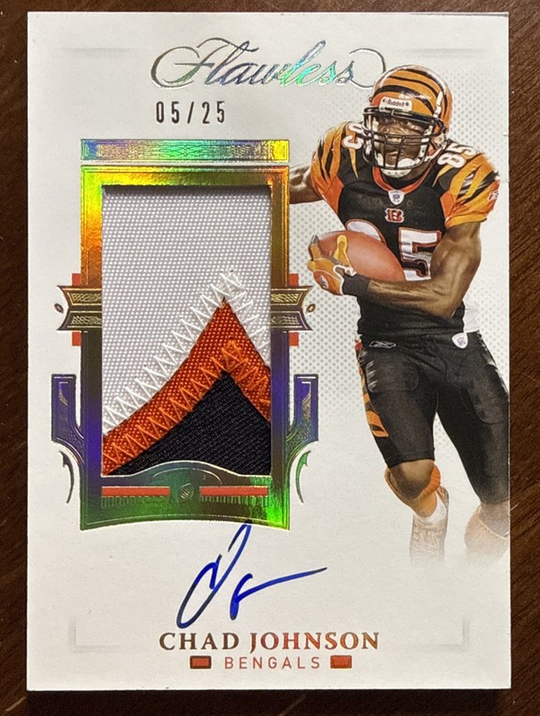 2021 Flawless NFL Chad Johnson Auto /25 3 Color Patch  AUTO WORN  BENGALS