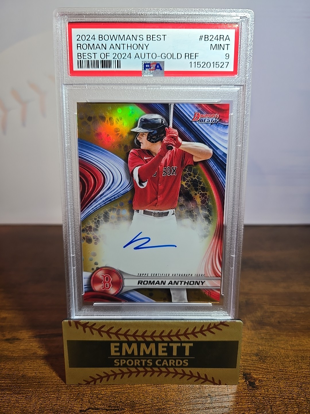 2024 Bowman’s Best Roman Anthony Gold Refractor Auto RC /50 #B24-RA Red Sox