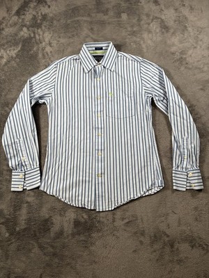 Abercrombie & Fitch Shirt Mens Small Blue Stripe Long Sleeve Muscle Button Up