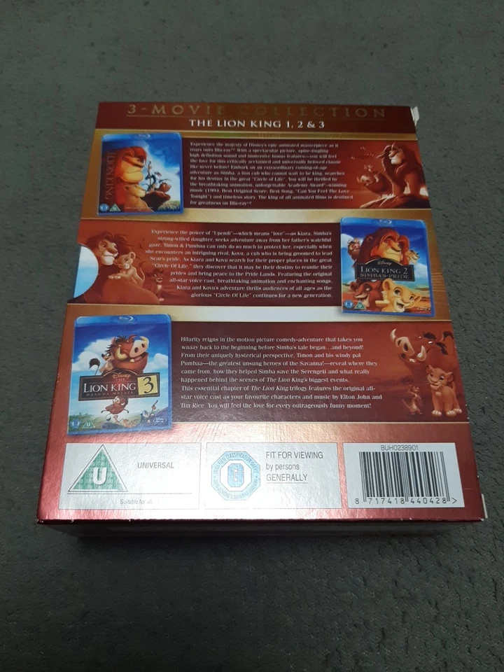 Disney the Lion King 3 Movie Collection Blue Ray Box Set - Image 2 of 4