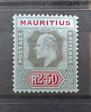 Mauritius 1910 SG193 2r50 Black & Red/Blue Hinged Mint Cat&pound;32 .  B5694