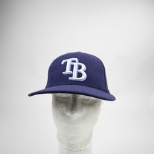 Tampa Bay Rays New Era Fitted Hat Unisex Navy Used 7