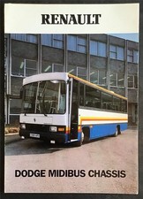 RENAULT DODGE MIDIBUS CHASSIS PSV Bus Sales Brochure c1986