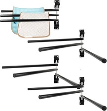Paquete de 4 almohadillas para silla de montar oscilante con 3 barras, soporte para manta para caballo oscilante montado en la pared
