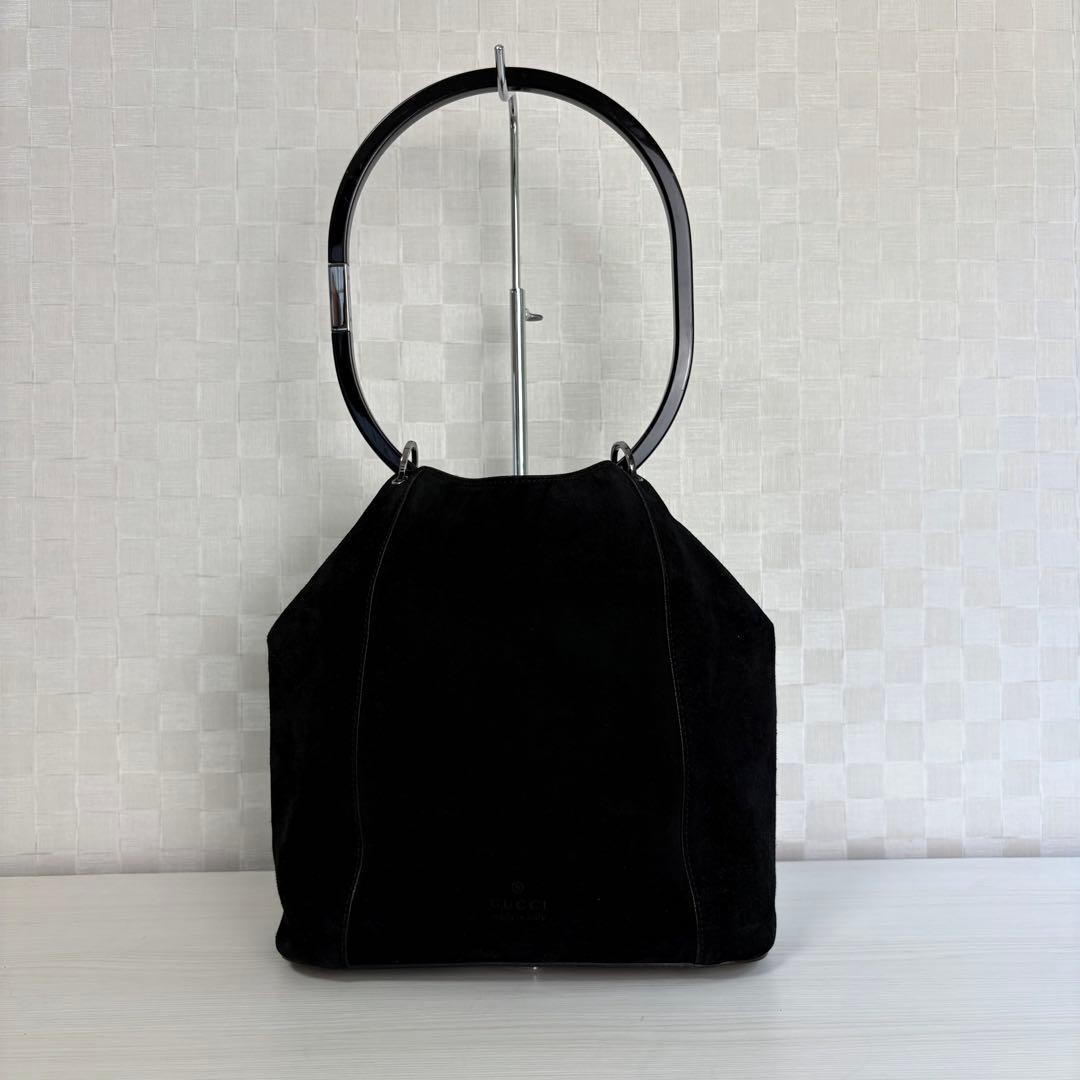 GUCCI Bucket bag Suede Tom Ford Leather Black Authentic From Japan
