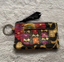 Vera Bradley Suzani Pattern Wristlet Keychain Zip Wallet ID