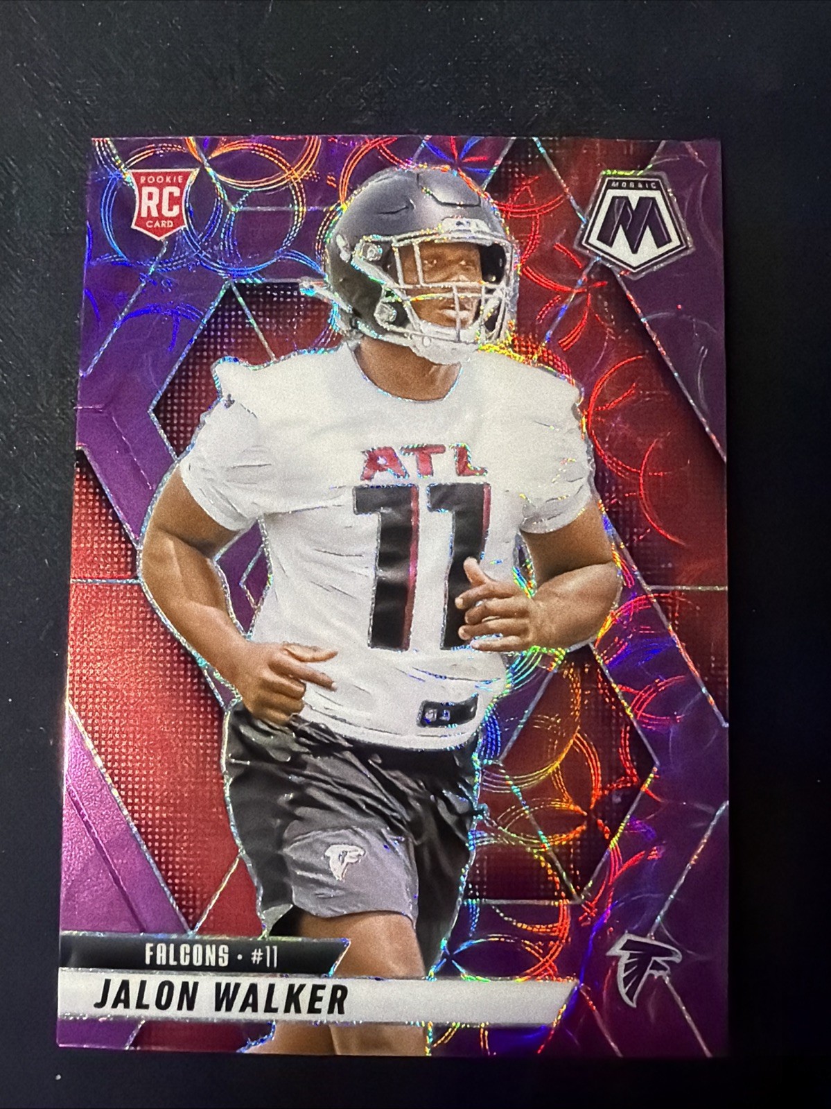 2025 Panini Mosaic Jalon Walker Purple Scope #377 Falcons