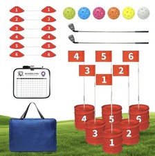 Portable Outdoor Golf Putting Cup Set with Flags, Clubs, Balls, Scorecard