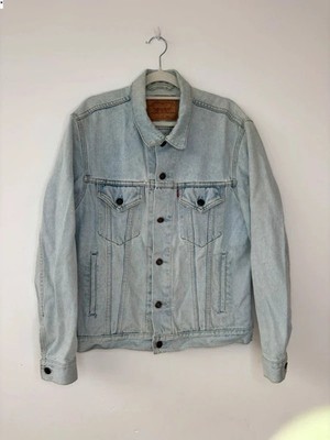 Levi s 70503 Herren Light Blue Denim Trucker Jacket Red Tab Size M 90s Vintage