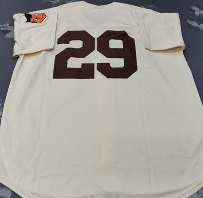 VINTAGE Satchel Paige #29 St. Louis Browns Throwback Cream Sewn Stitched Jersey.