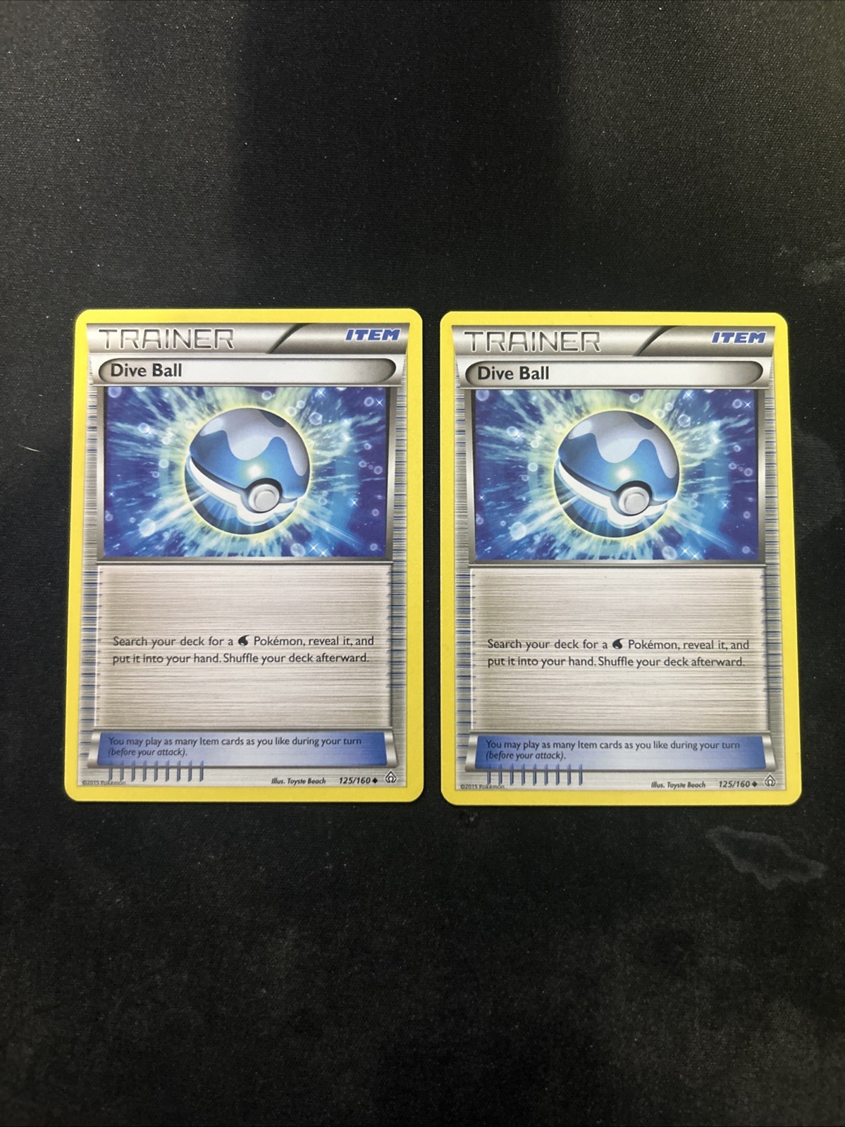 2x Dive Ball 125/160 Primal Clash Regular Uncommon Pokemon TCG Card LP