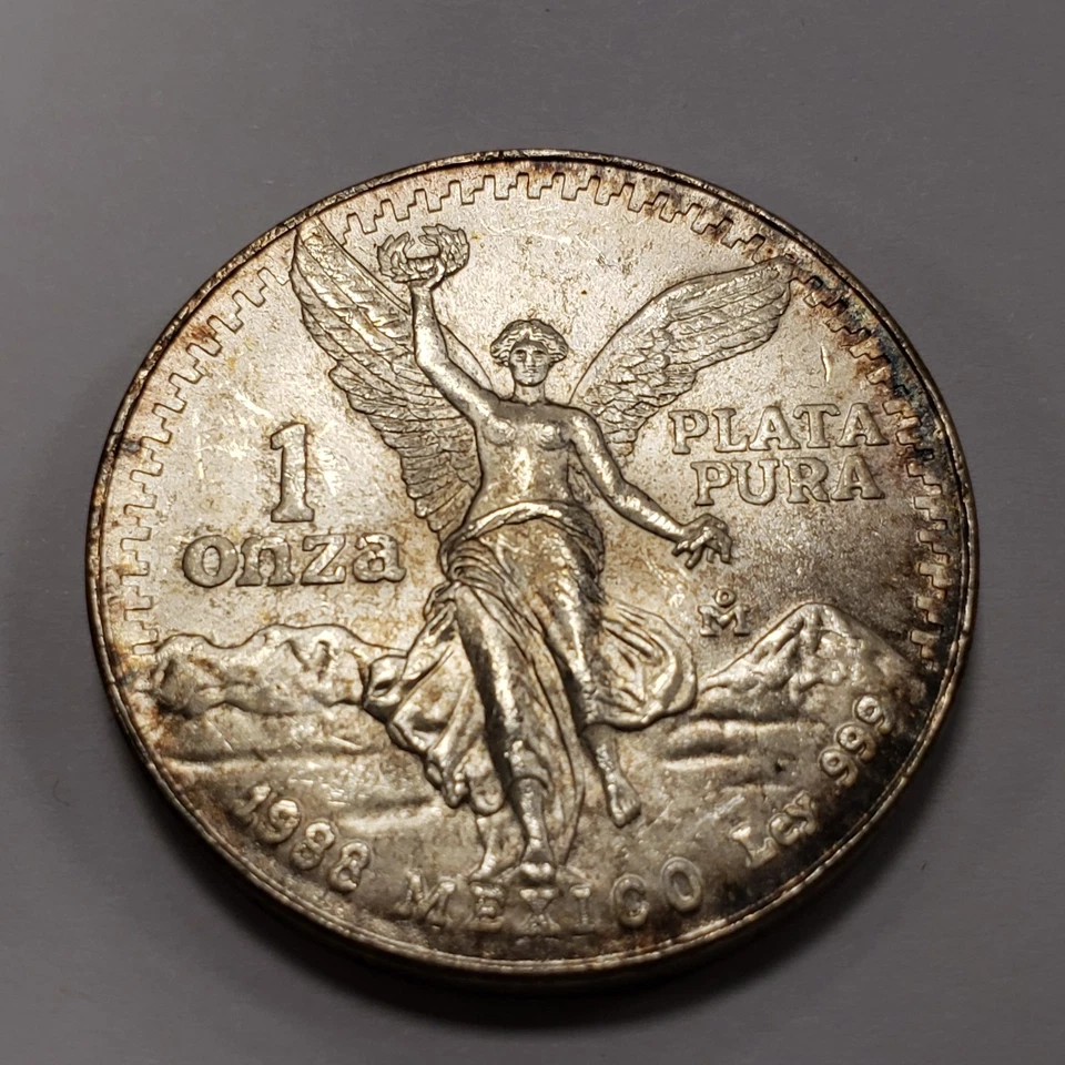 1988 Mo Mexico Libertad Onza 1 oz .999 Silver BU - Key Date - SKU-U2877 - Image 3 of 4