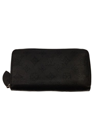 Louis Vuitton Long Wallet Zippy Mahina Cowhide Blk Men's Used