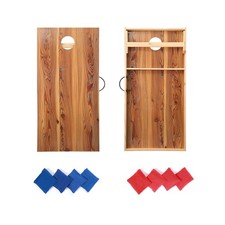 Solid Wood Premium Cornhole Game Set, Bean Bag Toss Game for Tailgate, Outdoo...
