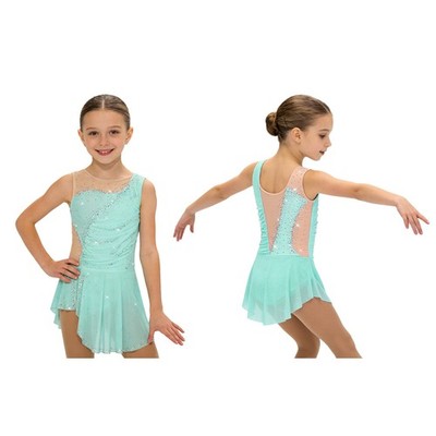 Girls Sparkle Ice Skating Gymnastics Competition Glittery Ballet Dancewear Dress