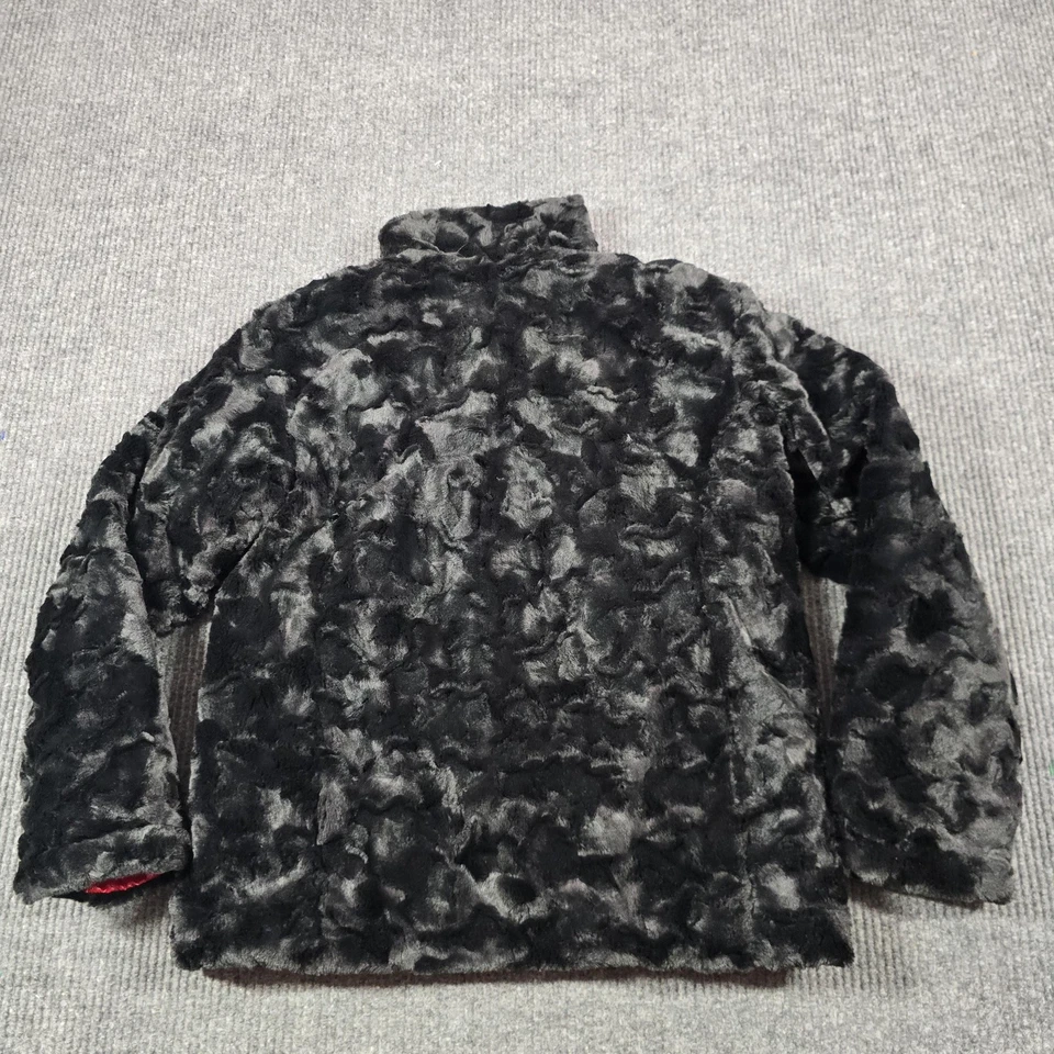 The North Face Mossbud Jacket Girls XL 18 Red Black Reversible Fleece Puffer - Image 4 of 4