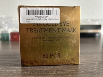 24k Gold Under Eye Patches - 60 Pcs Eye Mask Pure Gold Anti-Aging Collagen Hyalu