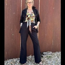 Cabi Caravan Trouser Womens 4 Black Pants Style 6475R High Waist Pockets NEW