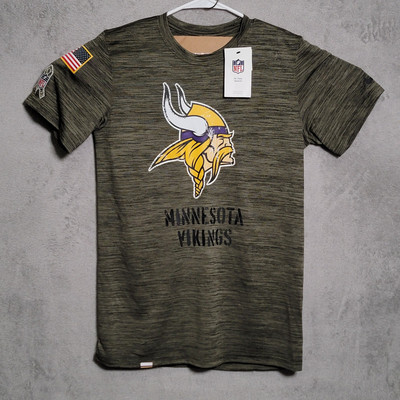 Minnesota Vikings Nike Shirt Mens Size Small Olive Green Salute To Service NFL