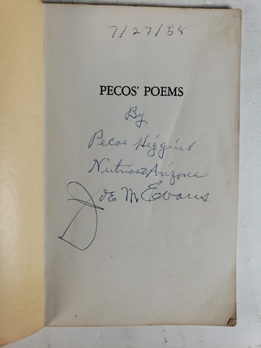 Pecos' Poems by Pecos Higgins and Joe Evans SIGNED by Both (1957 - 2nd Edition) - Picture 2 of 8