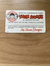 THREE STOOGES FAN CLUB MEMBERSHIP CARD - SINGLE CARD 1-SIDED