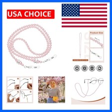 Eye Glasses Holders Around Neck, Metal Crystal Beaded Eyeglasses Strap Fashio...