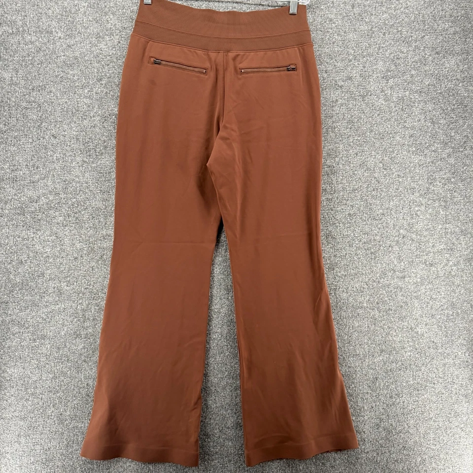 Pantalones Athleta Mujer M Venice Marrón Tirar de Pierna Ancha Abertura Rendimiento Informal Foto 3 de 4