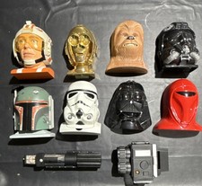 Galoob Star Wars Character Head Lot Boba Fett, C-3PO, Chewbacca-  incomplete