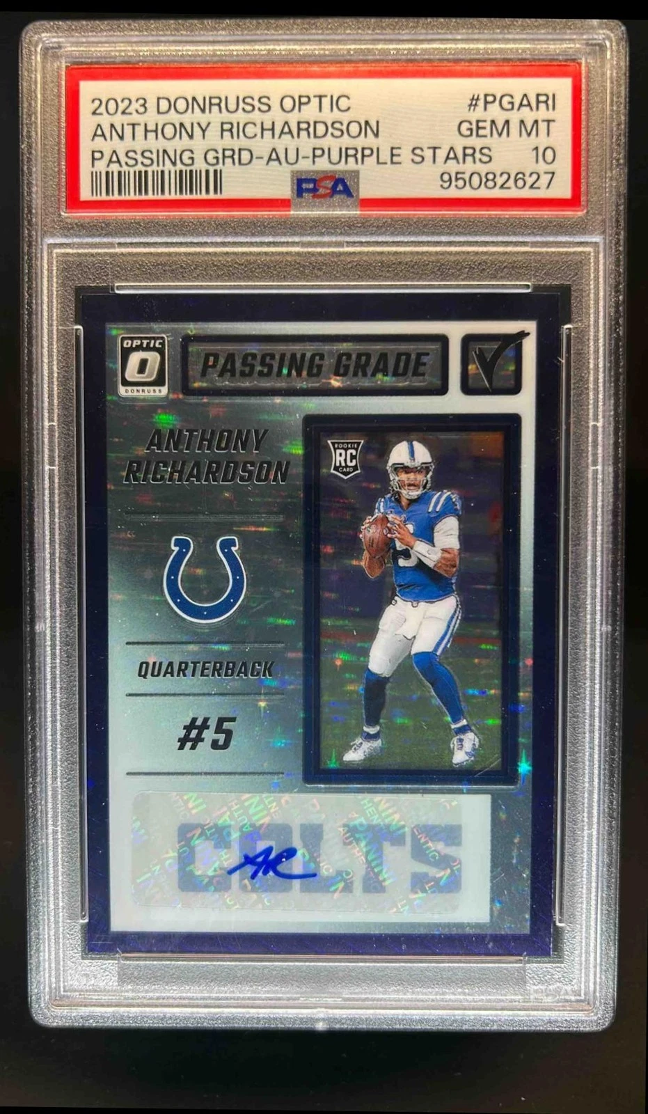 Anthony Richardson Panini Donruss Optic Passing Grade #PGARI Autograph