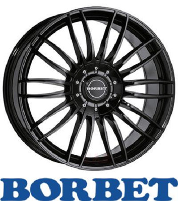 4x Borbet CW3 7,5X18 5/130 ET37 Black Glossy