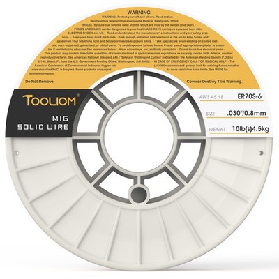 TOOLIOM ER70S-6 .030''(0.8 mm) Mild Steel MIG Solid Welding Wire on 10-Pound
