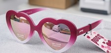 Heart Shaped Sunglasses Pink Ombr  Glitter UV400 Protection Women Girls Retro