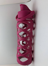 Lifefactory Purple Glass Water Bottle Classic Cap Silicone Sleeve 14oz READ