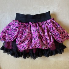 Monster High Girl  s Skirt Tutu Tulle Pink Black Reversible Halloween Skirt