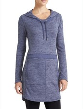 Athleta Techie Sweat Popover Dress Long Sleeve - Color Blue - Size XS - EUC