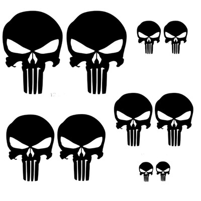 10 x Punisher Aufkleber Folie Skull selbstklebend vers. Größen