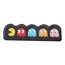 Pac-Man Ghosts Iron-On Patch Set   Blinky, Pinky, Inky  Clyde Embroidered 2.75"