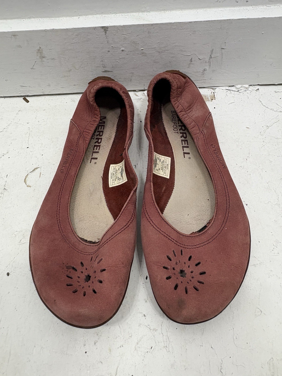 Scarpe Merrell donna 9 5 ballerine rosse denim slip on casual comode basse