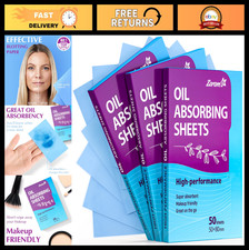 Oil Absorbing Blotting Sheets for Oily Skin - 150 Makeup-Friendly Sheets, 3 Pack
