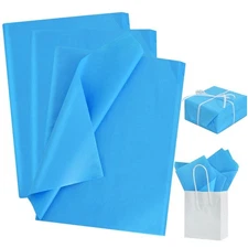 Bulk Blue Tissue Paper 100 Sheets,  Gift  Wrapping,  DIY  Crafts,  14x20  Inch