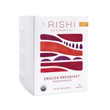 Rishi Tea Organic English Breakfast Tea Bags, 15 Count