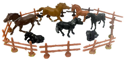 PLAHO Pferde Shetlandpony Zaun Zaunteile Spielzeug Kunststoff DDR 1970/80er /P6