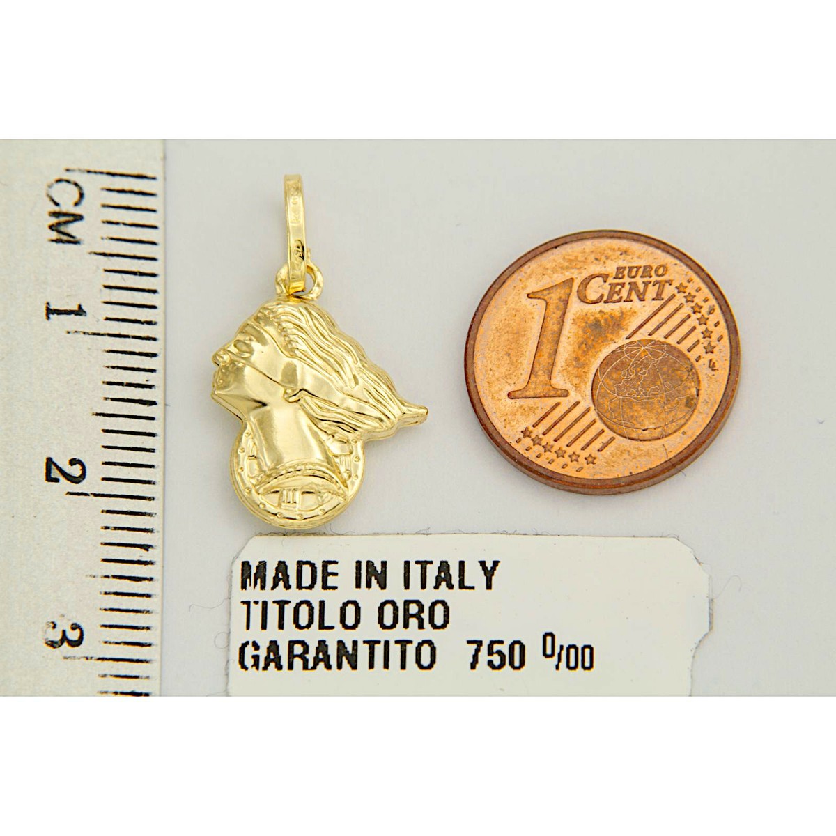 18k Solid Yellow GOLD Lady Goddess of Fortuna Fortune Good Luck 