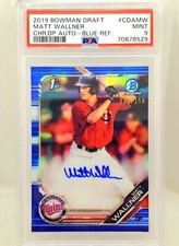 2019 Bowman Chrome 1st Matt Wallner Blue Refractor Auto 39/150 Twins PSA MINT 9