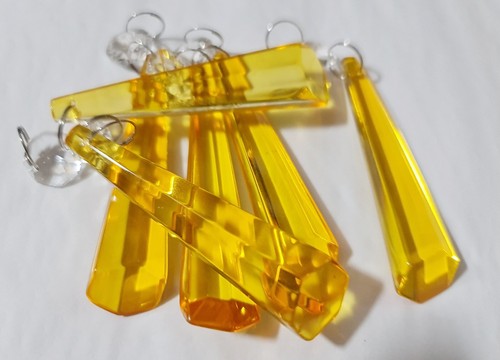 1-12 Icicle Chandelier Droplets Glass Prism Drops Crystals Antique Retro Colours - Picture 30 of 70