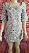 Vintage BB Dakota Sheath Dress Size M Medium Puff Sleeve Shimmer Gold