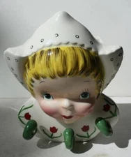 Tulip Tyme Dutch Girl Wall Pocket Vase W Hangers Planter Shafford Beautiful Vase