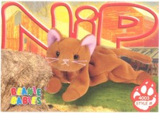 TY Beanie Babies BBOC Card Series 4 Common Nip the Gold Cat NM/Mint