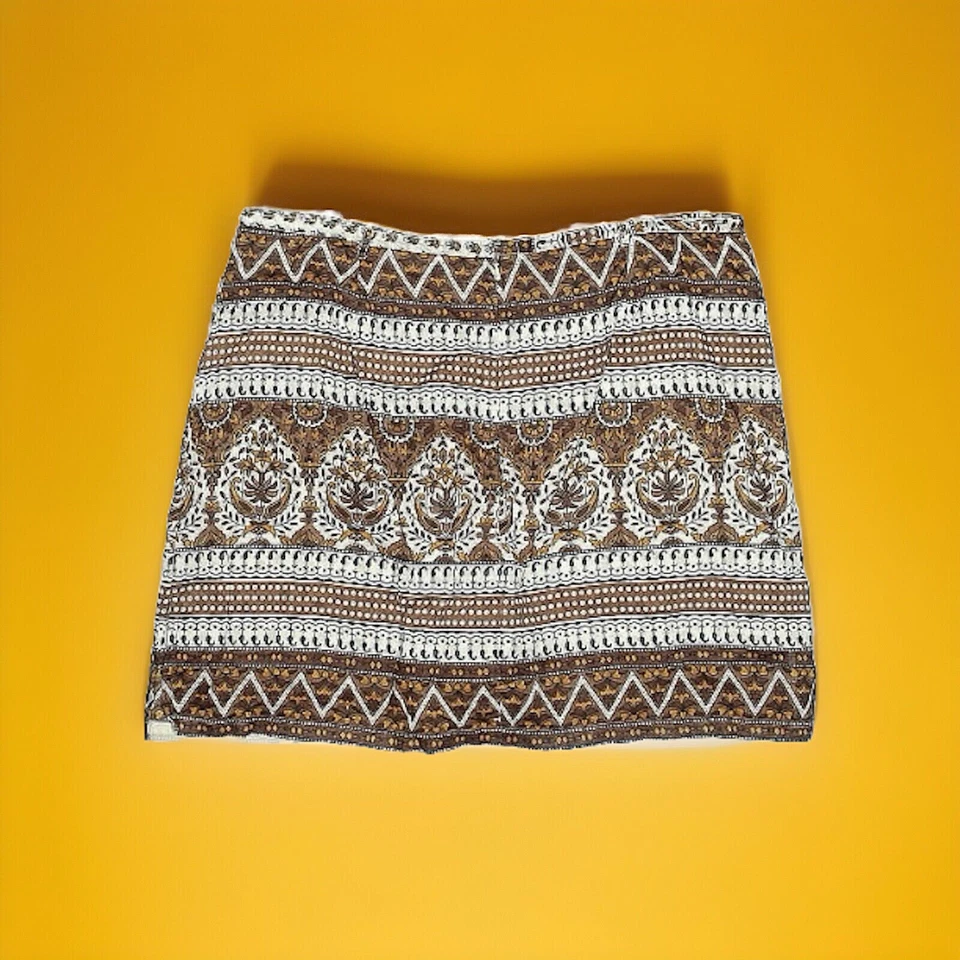 Blue Plate Boho Skirt Size 14 Paisley 100% Cotton With Pockets - Imagem 2 de 4